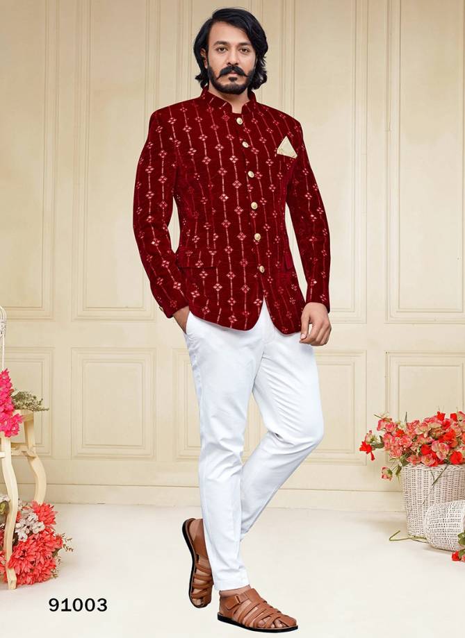 Outluk Vol 91 Party Wear Velvet Wholesale Jodhpuri Suit Collection
